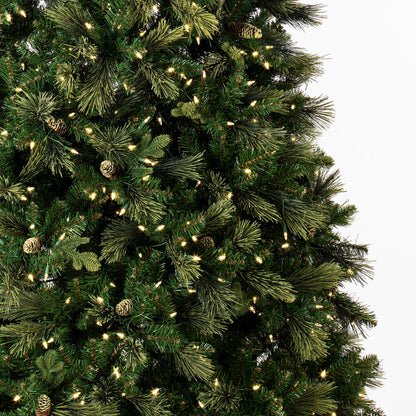 Vickerman 9' x 74" Emerald Mixed Fir Artificial Christmas Tree with Warm White LED Lights.