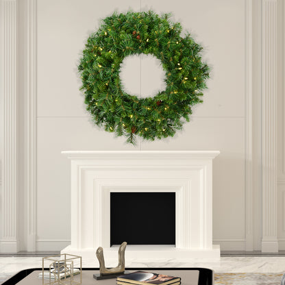 Vickerman 42" Cheyenne Pine Artificial Christmas Wreath Warm White LED Lights