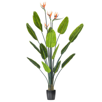 Vickerman 5' Artificial Potted Bird of Paradise Palm Tree.