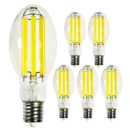 Damar- ED28 LED Filament Light Bulb Ballast Bypass Type B EX39 Mogul Base 40W 7500 High Lumen 5000K Bright White 120-277VAC Pack of 6- Edison Replacement MHL/CFL/Corn Bulb for Workshop Warehouse
