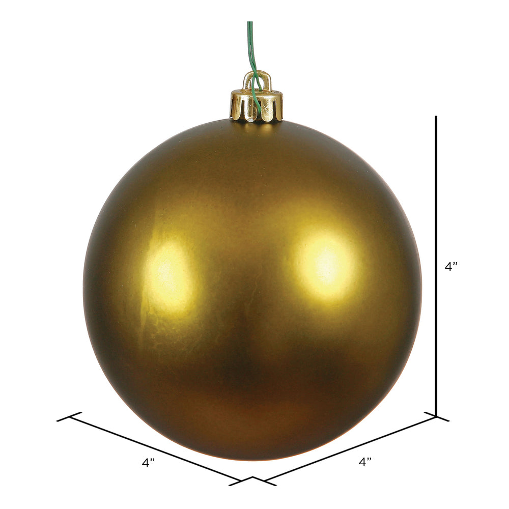 Vickerman 4" Olive Matte Ball Ornament 6 per Bag