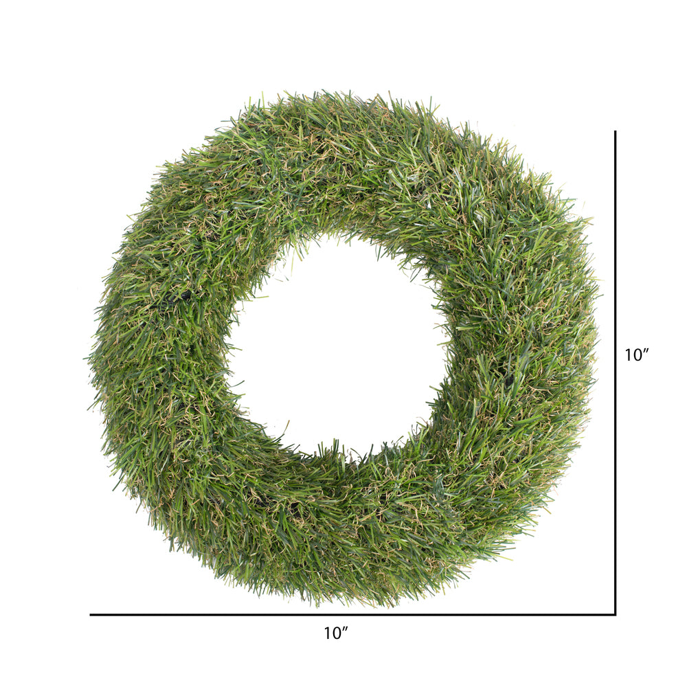 Vickerman 10" Artificial Green Grass Wreath Pack of 2