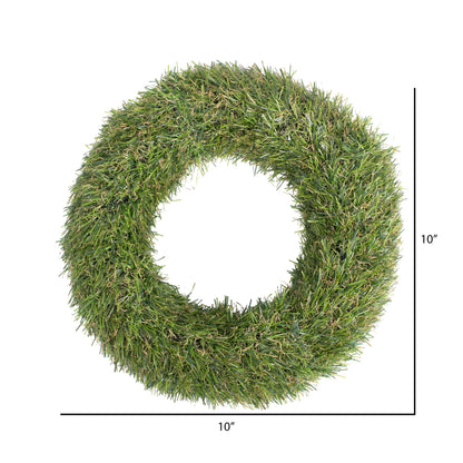 Vickerman 10" Artificial Green Grass Wreath Pack of 2