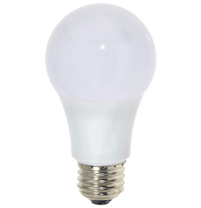 Damar A19 LED Blue Light Bulb 5W 80 Lumen E26 Medium Screw Base for Party Decoration Holiday Lighting Small Light Bulb 120V 200° Beam Angle White Finish Turns Blue When Lit Pack of 3