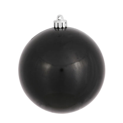 Vickerman 4" Black Candy Ball Ornament 6 per Bag