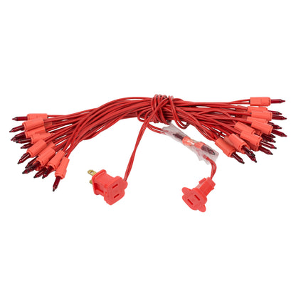 Vickerman 35 Red Dura-lit Mini Light on Red Wire, 26' Christmas Light Strand