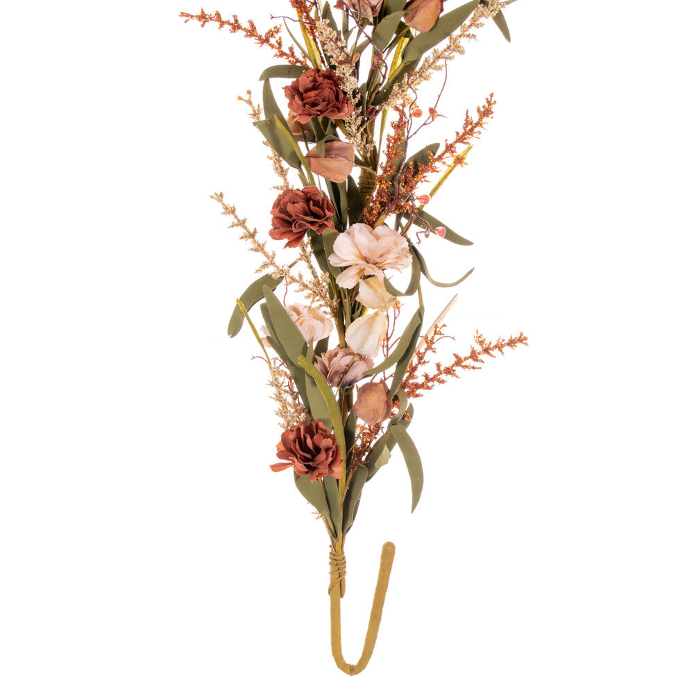 Vickerman 5' Brown and Cream Artificial Carnation and Chinese Lantern Garland.