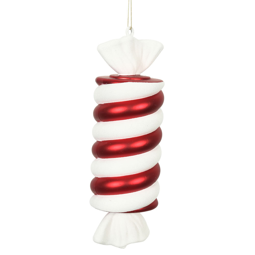 Vickerman 12" Red and White Twisted Candy Christmas Ornament Pack of 2