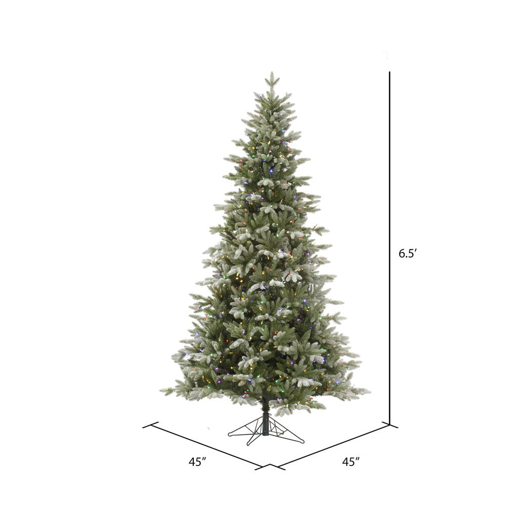 Vickerman 6.5' Frosted Balsam Fir Artificial Christmas Tree Multi-Colored Dura-Lit® LED Lights