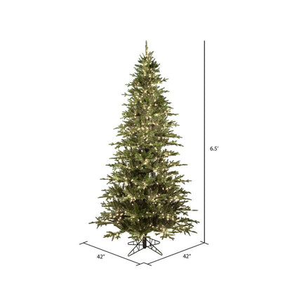Vickerman 6.5' x 42" Kamas Fraser Fir Artificial Christmas Tree with Warm White LED Lights.