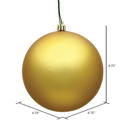 Vickerman 4.75" Gold Matte Ball Ornament 4 per Bag