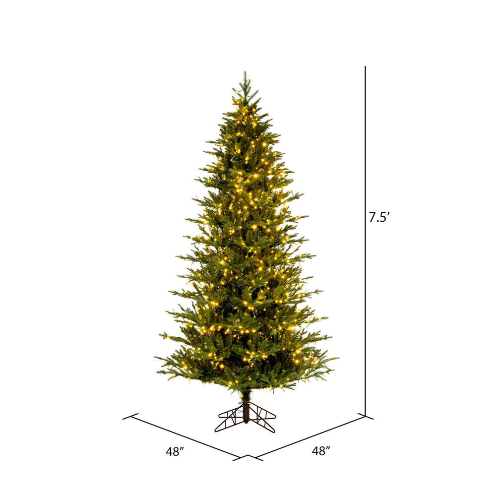 Vickerman 7.5' x 48" Kamas Fraser Fir Artificial Christmas Tree with 3mm LED Color Changing Lights