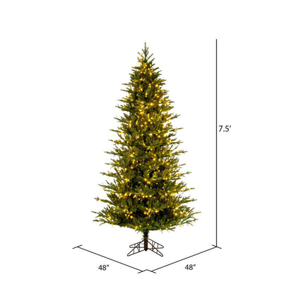 Vickerman 7.5' x 48" Kamas Fraser Fir Artificial Christmas Tree with 3mm LED Color Changing Lights