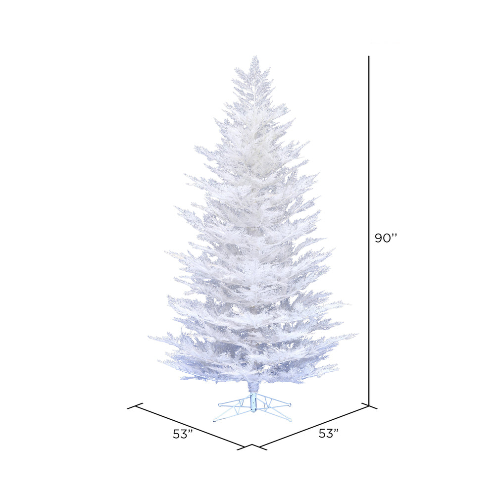 Vickerman 7.5' x 53" Flocked Cedar Pine Artificial Christmas Tree Unlit