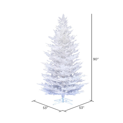 Vickerman 7.5' x 53" Flocked Cedar Pine Artificial Christmas Tree Unlit