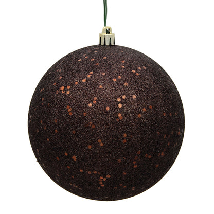 Vickerman 6" Chocolate Sequin Ball Ornament 4 per Bag