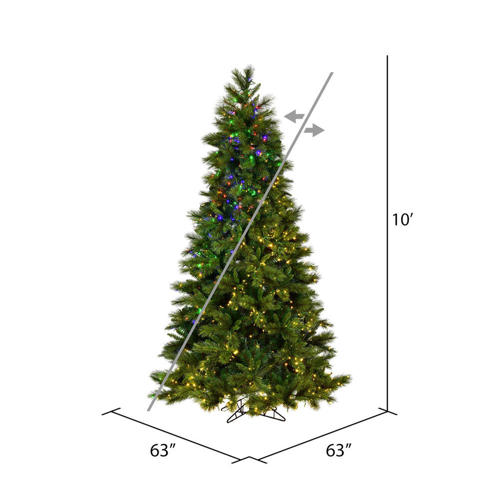 Vickerman 10' x 63" Brighton Pine Artificial Christmas Tree LED Color Changing Lights