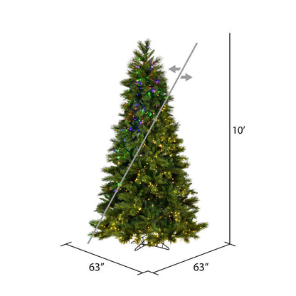 Vickerman 10' x 63" Brighton Pine Artificial Christmas Tree LED Color Changing Lights