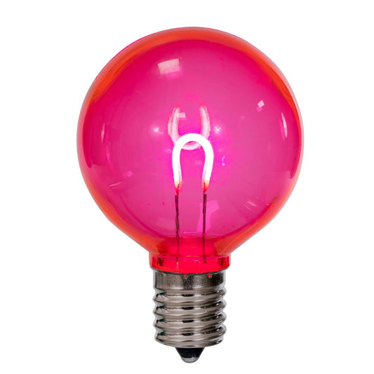 Vickerman G50 Transparent U-Shaped Filament Pink Bulb, E17 Base, .6 Watts, 25 Pcs Assorted/Bag.  Colors included are Blue, Red, Green, Purple and Amber.