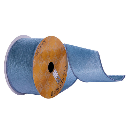 Vickerman 2.5" x 10 Yards Sky Blue Velvet Ribbon.