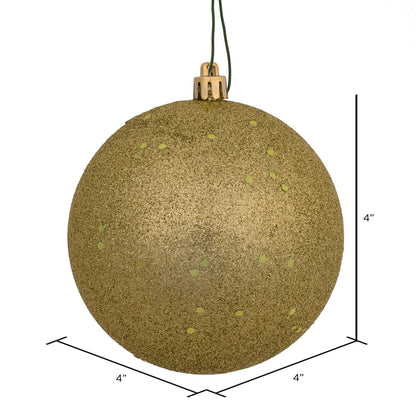 Vickerman 4" Champagne Sequin Ball Ornament 6 per Bag