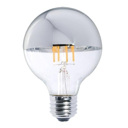 BULBRITE LED G25 MEDIUM SCREW (E26) 5W DIMMABLE FILAMENT HALF MIRROR LIGHT BULB 2700K/WARM WHITE 40W INCANDESCENT EQUIVALENT