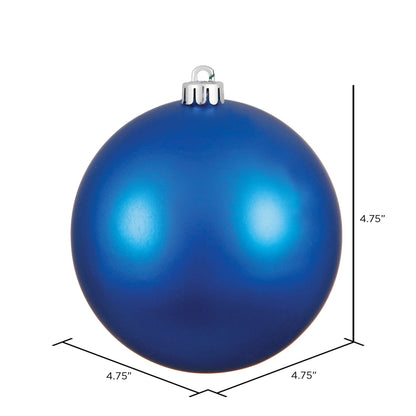 Vickerman 4.75" Blue Matte Ball Ornament 4 per Bag