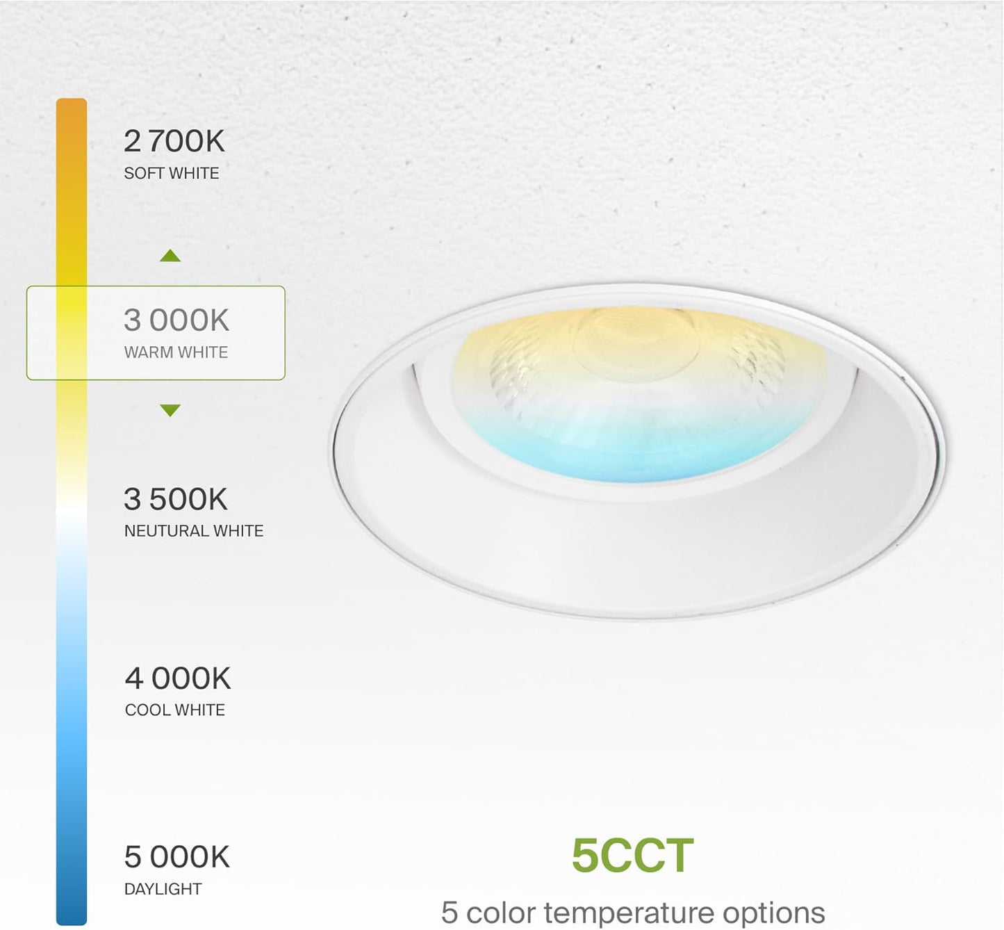 ASD LED Trimless Downlight Gimbal Round 4inch 17W 120V Triac 2700/3000/3500/4000/5000K White ETL