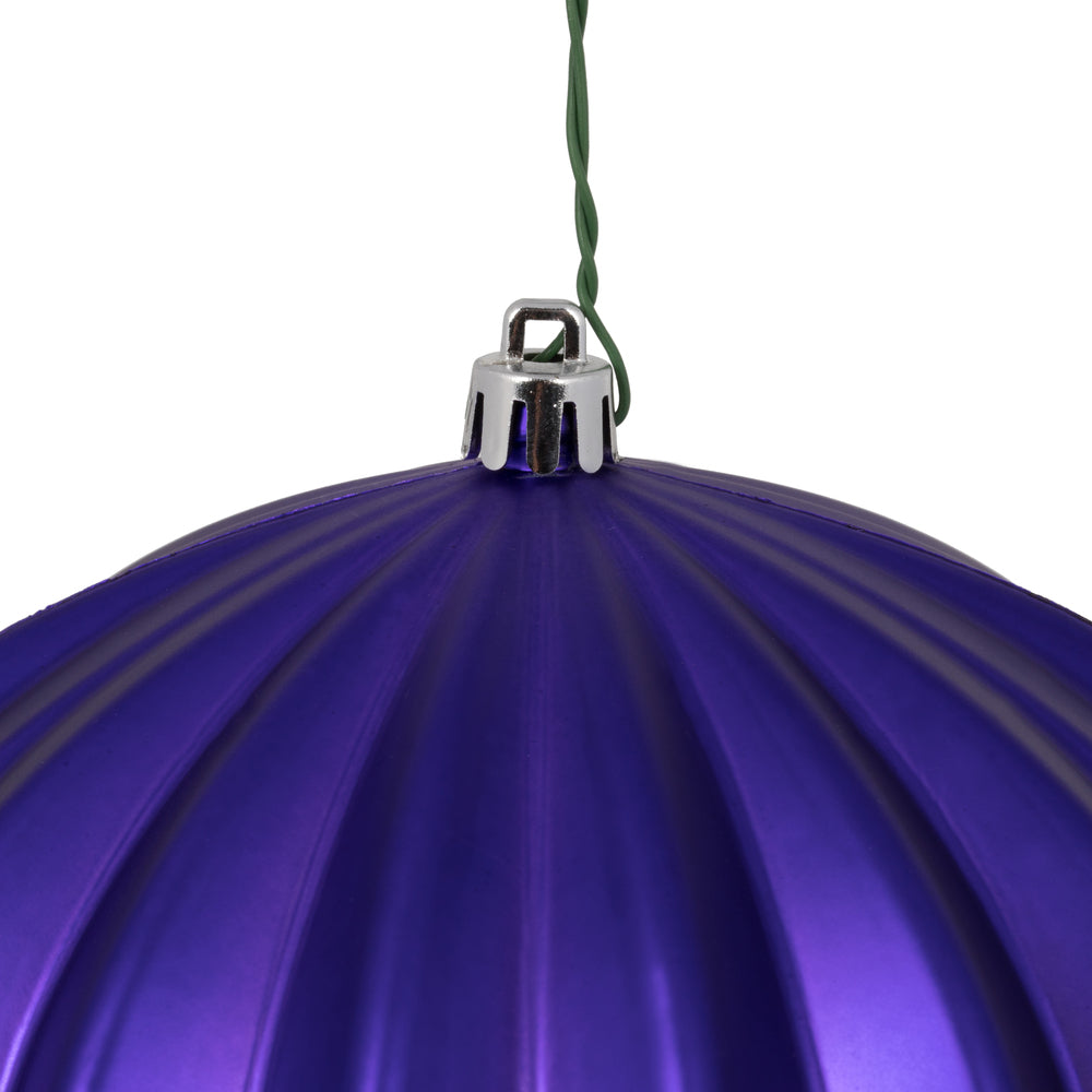 Vickerman 5.7" Purple Matte Onion Christmas Ornament UV treated Set of 3