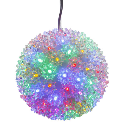 Vickerman 7.5" Starlight Sphere Christmas Ornament with 100 Multi-Colored Wide Angle LED Lights