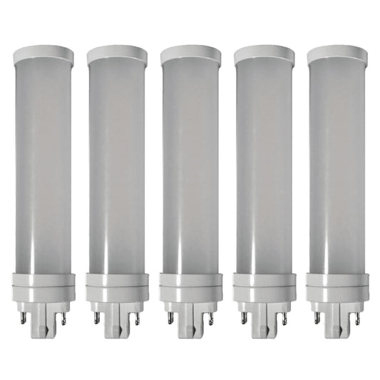 Damar- PL-C Horizontal Recessed LED Light Bulb G24Q 4-Pin Base Ballast Bypass 11W 1400-1500 Lumens 27K/30K/35K/40K/50K Color Selectable 120-277VAC Pack of 5- Retrofit Replacement for Kitchen Pendant