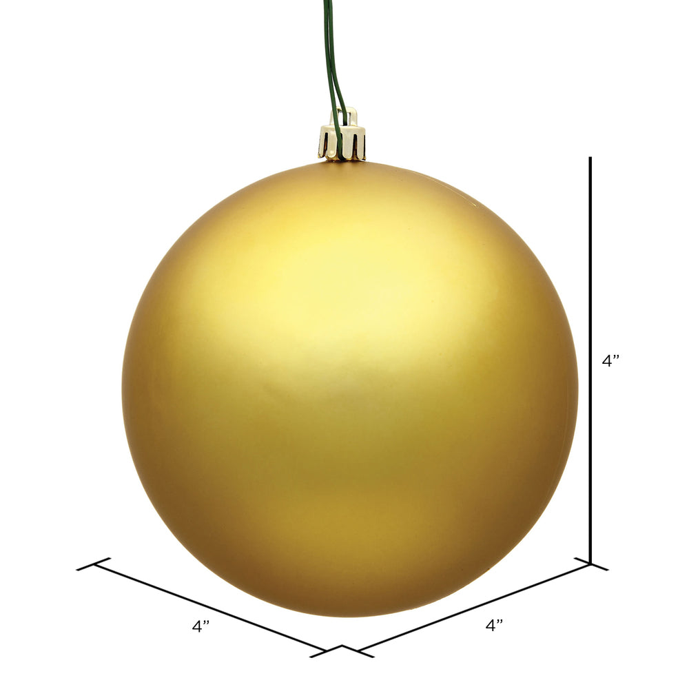 Vickerman 4" Gold Matte Ball Ornament 6 per Bag