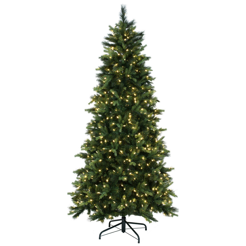 Vickerman 6.5' x 39" Southern Mixed Spruce Artificial Christmas Tree with Warm White LED Lights.