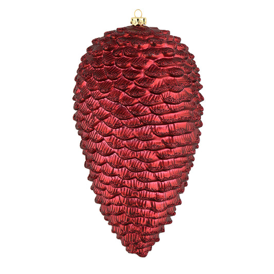 Vickerman 7" Wine Matte Glitter Pinecone Christmas Ornament 4 per pack