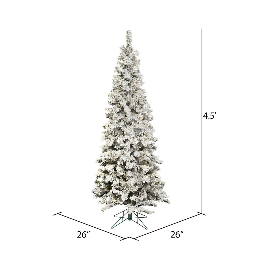 Vickerman 4.5' Flocked Pacific Pencil Artificial Christmas Tree Unlit