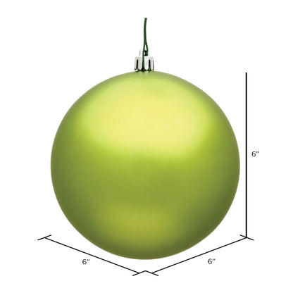 Vickerman 6" Lime Matte Ball Ornament 4 per Bag