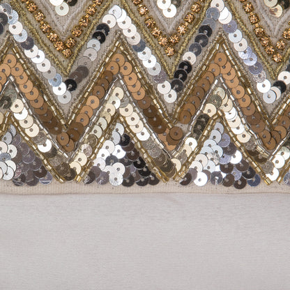 Vickerman 19" White Chevron Sequin Christmas Stocking