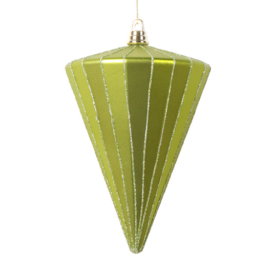 Vickerman 6" Matte Lime Cone Ornament 3 per bag.