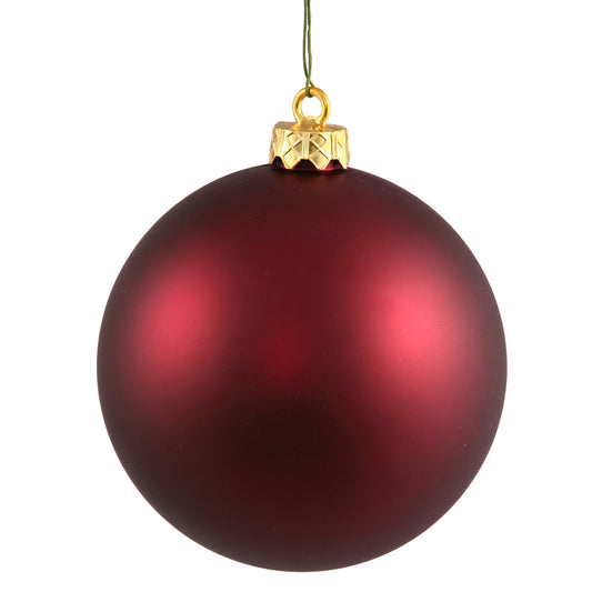 Vickerman 6" Wine Matte Ball Ornament 4 per Bag