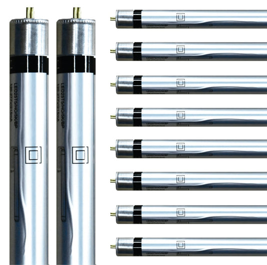 Damar- 45.75-Inch T5 LED Light Tube Type B Ballast Bypass Single or Dual Ended 25W 3300 Lumen 5000K Bright White G5 Miniature Bi-Pin Base 120-277VAC Pack of 10- Fluorescent Replacement Tube