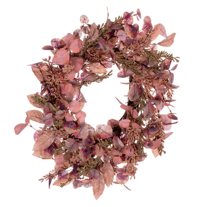 Vickerman 22" Dusty Rose Artificial Fall Eucalyptus and Berry Wreath