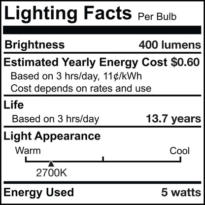 BULBRITE LED T9 MEDIUM SCREW (E26) 4W FULLY COMPATIBLE DIMMING FILAMENT LIGHT BULB 2700K/WARM WHITE 40W INCANDESCENT EQUIVALENT 2PK (776881)