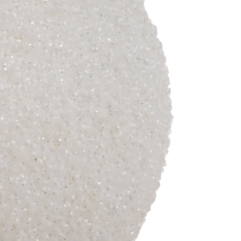 Vickerman 6" White Beaded Ball Ornament 4 per Bag