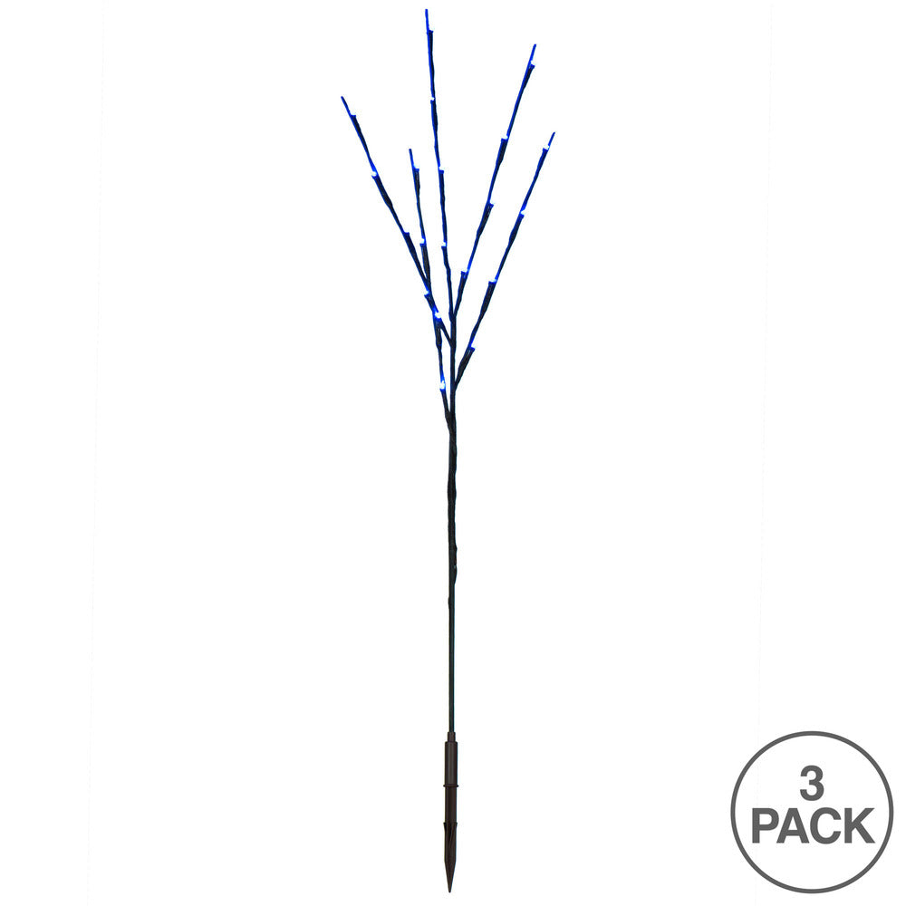 Vickerman 60 Teal LED Twig Light Set on Brown Wire Pack of 3.