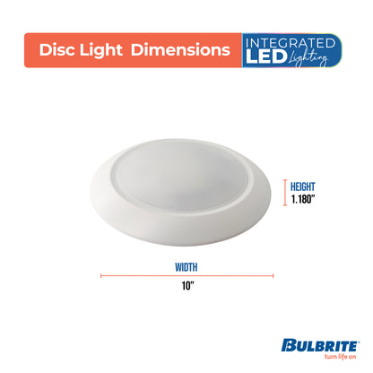 Bulbrite 773276 25-Watt LED 10" Disc, 5 CCT - 27/30/35/40/50K 2000 Lumens