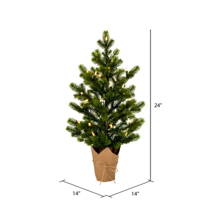 Vickerman 24" x 14" Bryson Spruce Artificial Christmas Tree Dura-Lit® LED Warm White Mini Lights