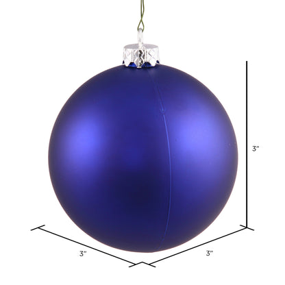 Vickerman 3" Cobalt Matte Ball Ornament 12 per Bag