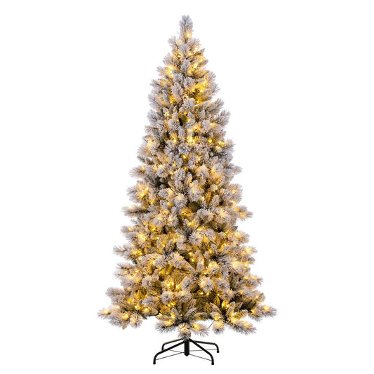 Vickerman 12' x 66" Frosted Scotch Pine Artificial Pre-Lit Christmas Tree,1450 Warm White Lights