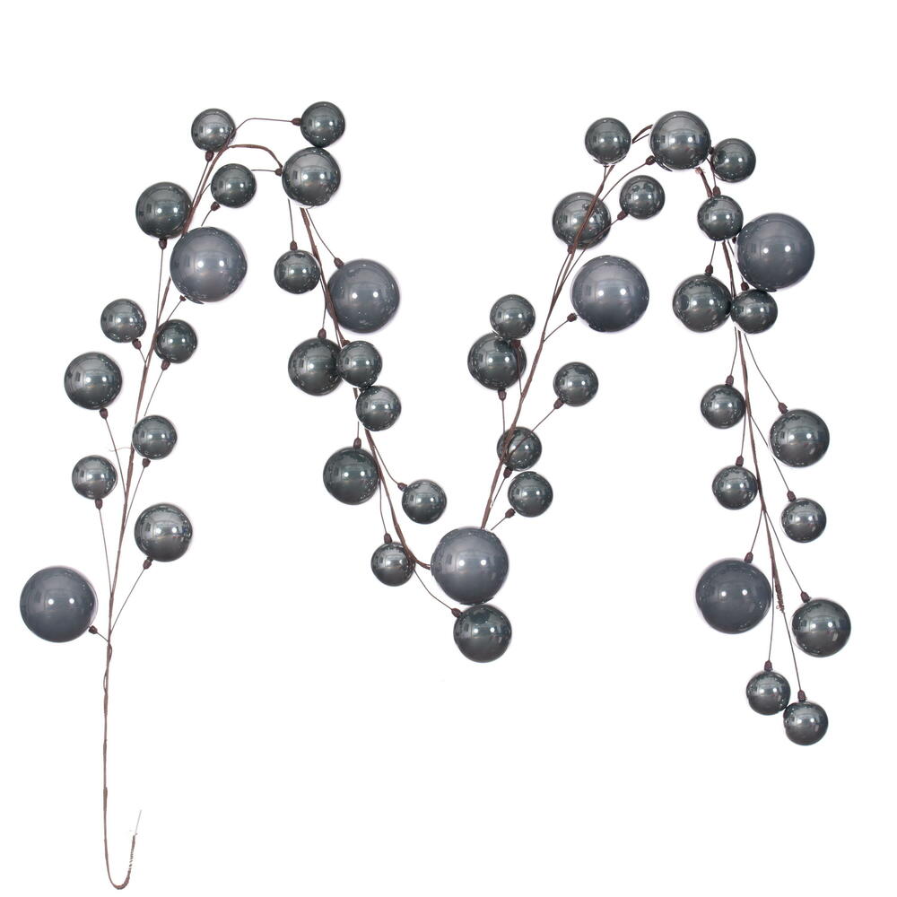 Vickerman 10' Pewter Pearl Branch Ball Wire Garland 10' long and hook for easy hanging.