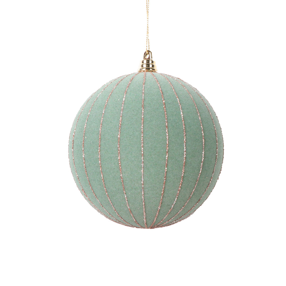 Vickerman 4.7" Light Green Round Ornament 3 per bag.